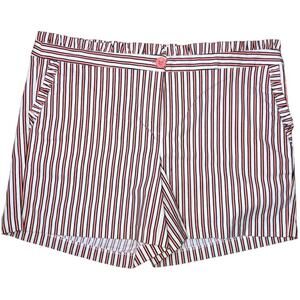 JADE by Melody Tam Striped Ruffle Trimmed Shorts 14 NWT